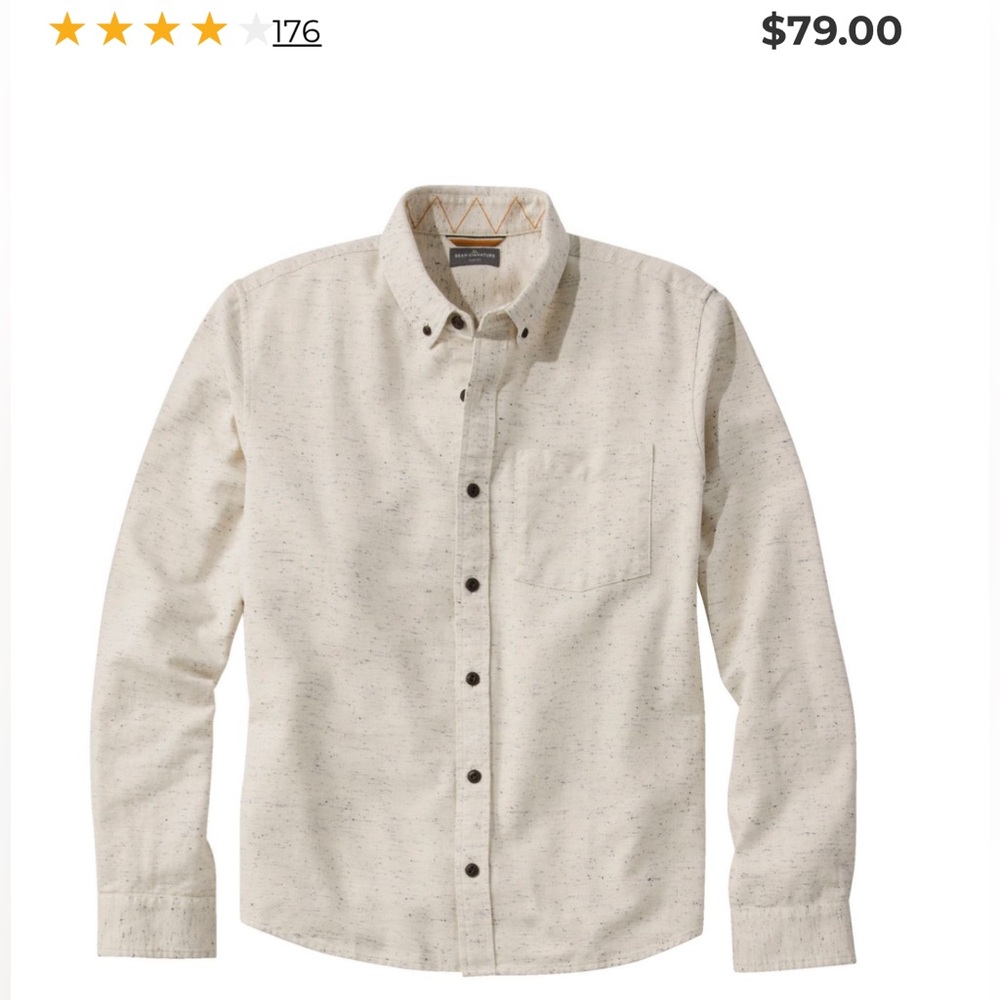 L.L Bean Men's Signature Donegal Woven Shirt, Long-Sleeve size L